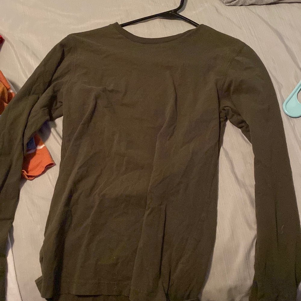 dark green long sleeve shirt